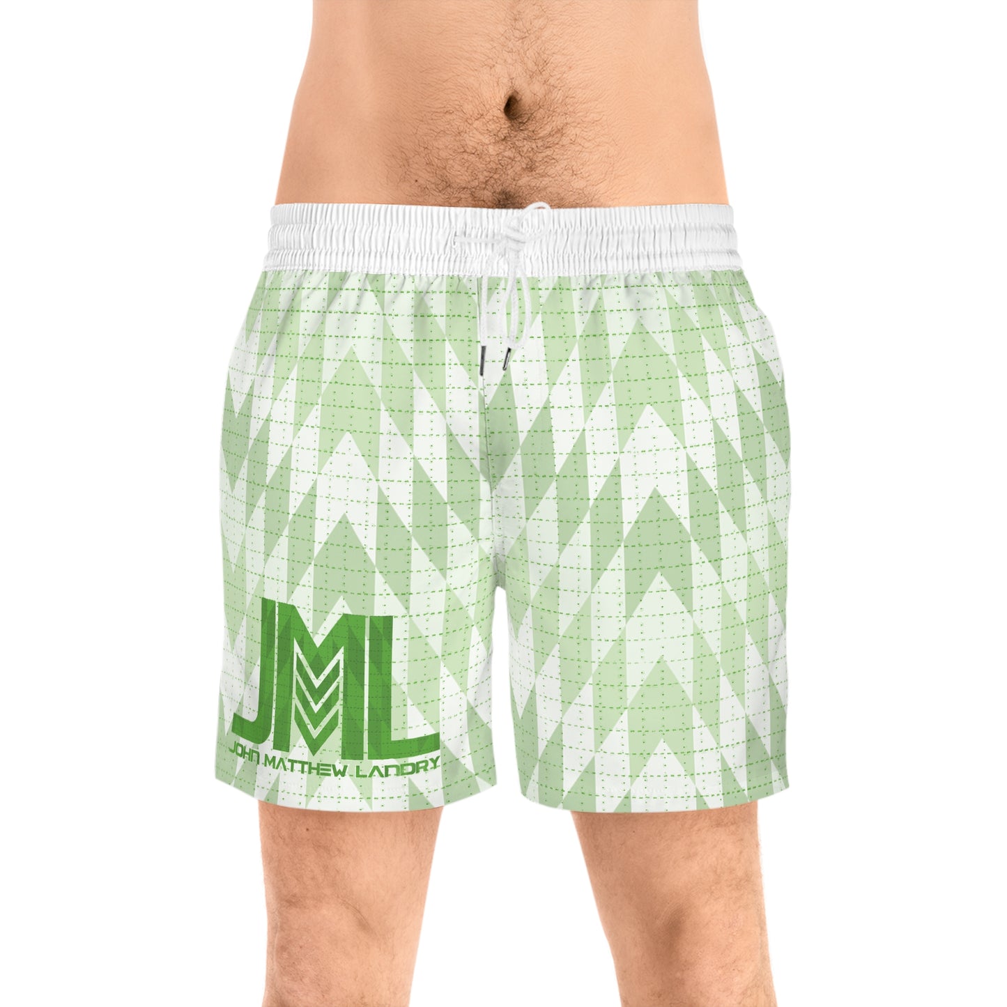 "Blotter" Men's Mid-Length Swim Shorts (AOP)