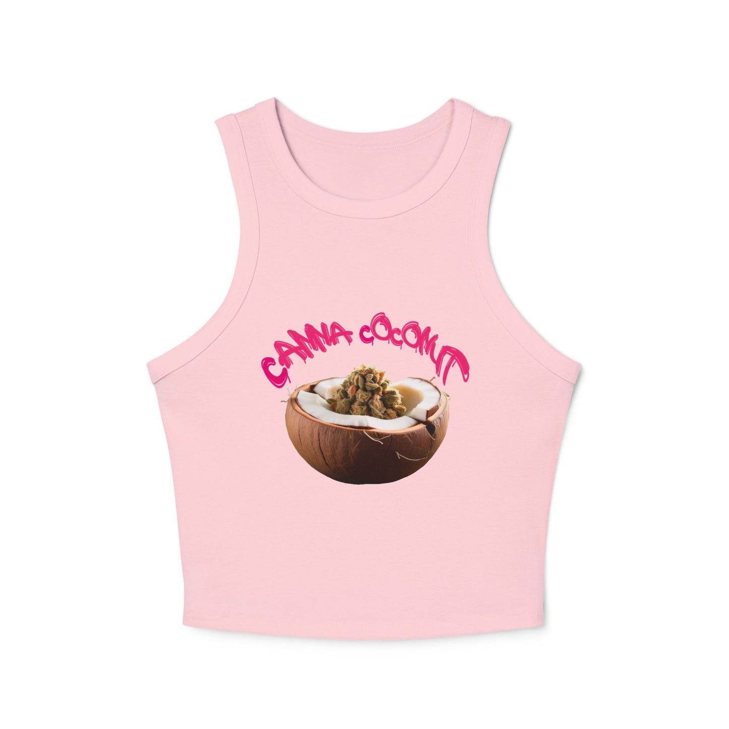 Women's "Canna Coconut" Micro Rib Racer Tank Top