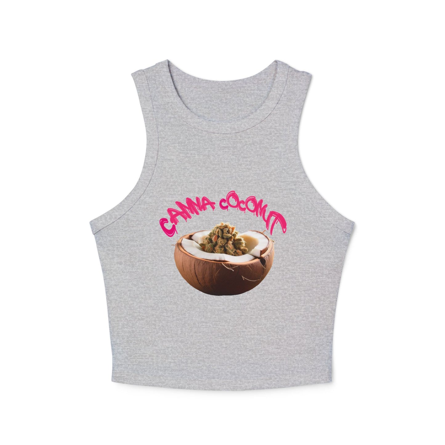 Women's "Canna Coconut" Micro Rib Racer Tank Top