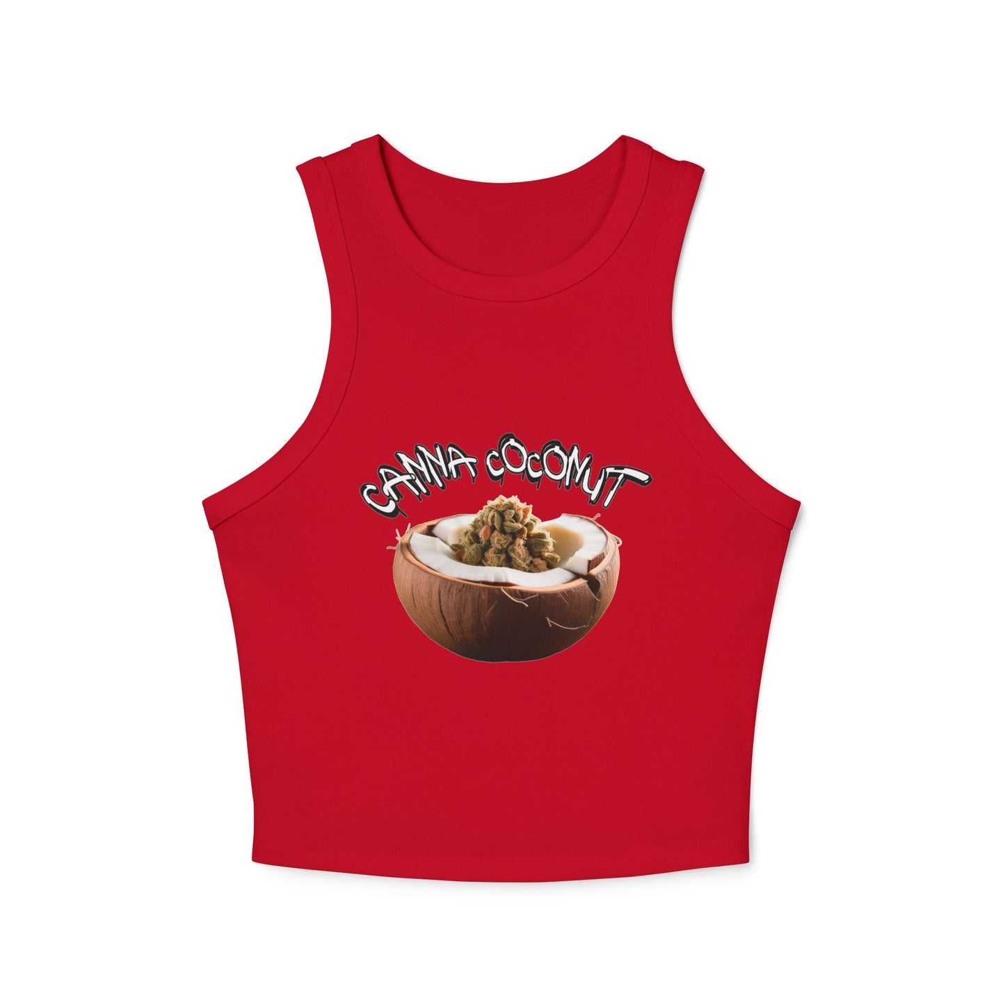 Women's "Canna Coconut" Micro Rib Racer Tank Top