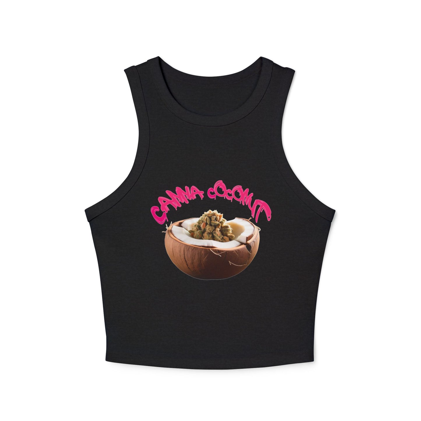Women's "Canna Coconut" Micro Rib Racer Tank Top
