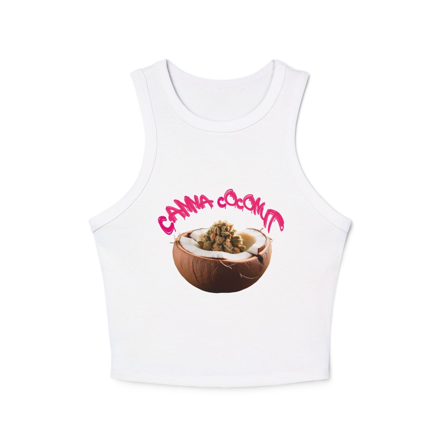 Women's "Canna Coconut" Micro Rib Racer Tank Top