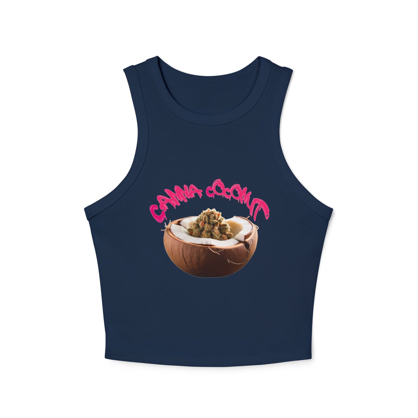Women's "Canna Coconut" Micro Rib Racer Tank Top