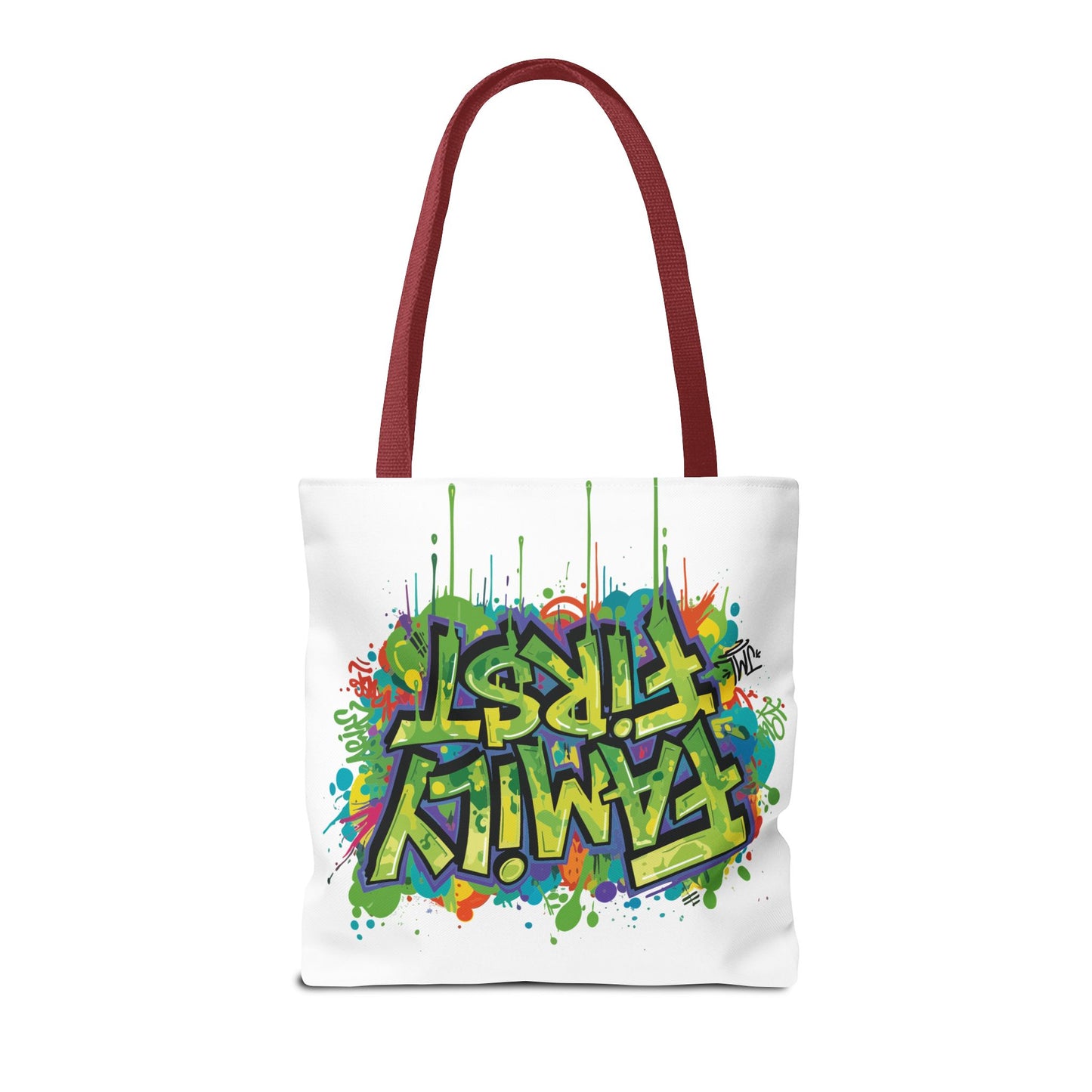 Graffiti "Family First" Tote Bag — Personalized JML Street Art Tote
