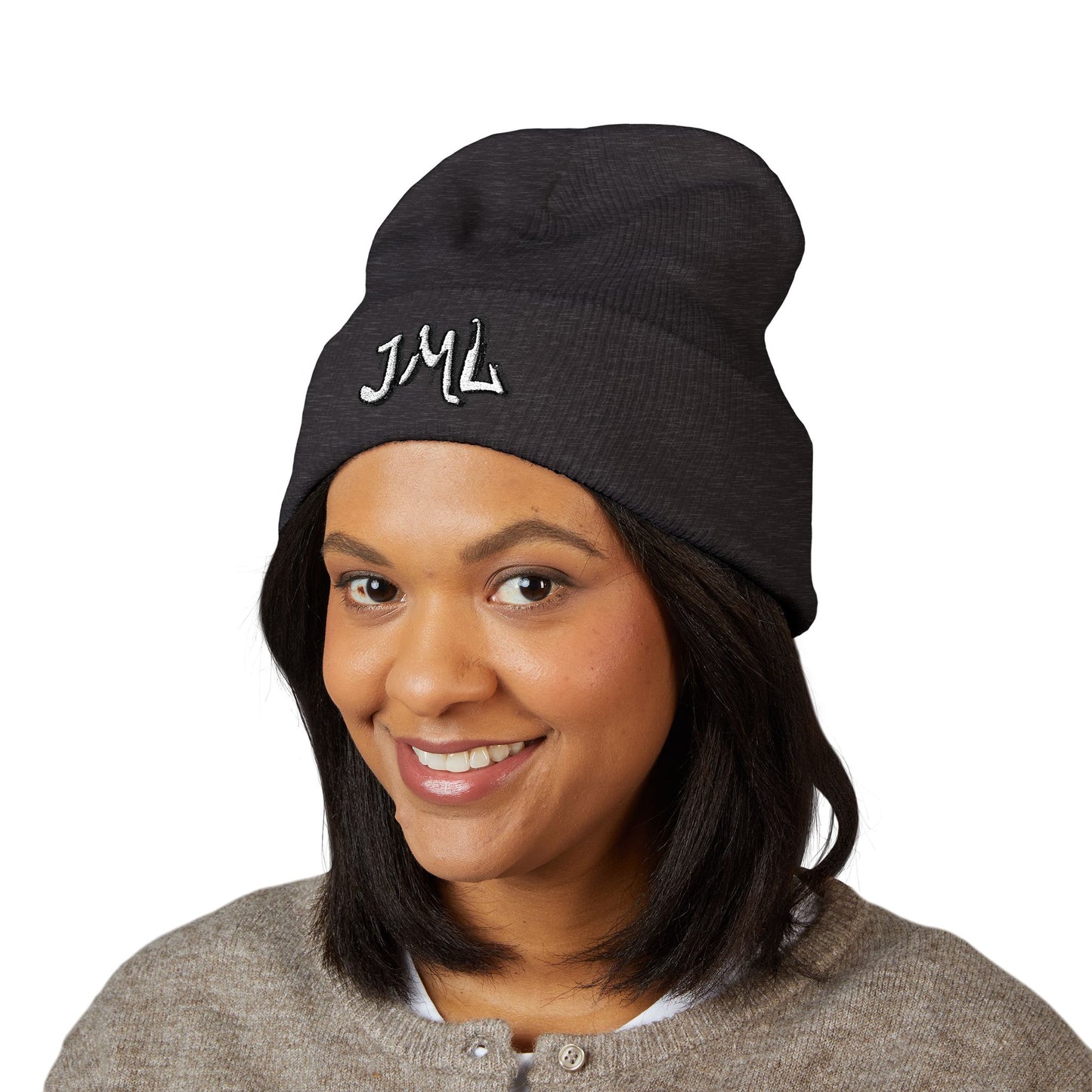 Embroidered 'JML' Cuffed Beanie