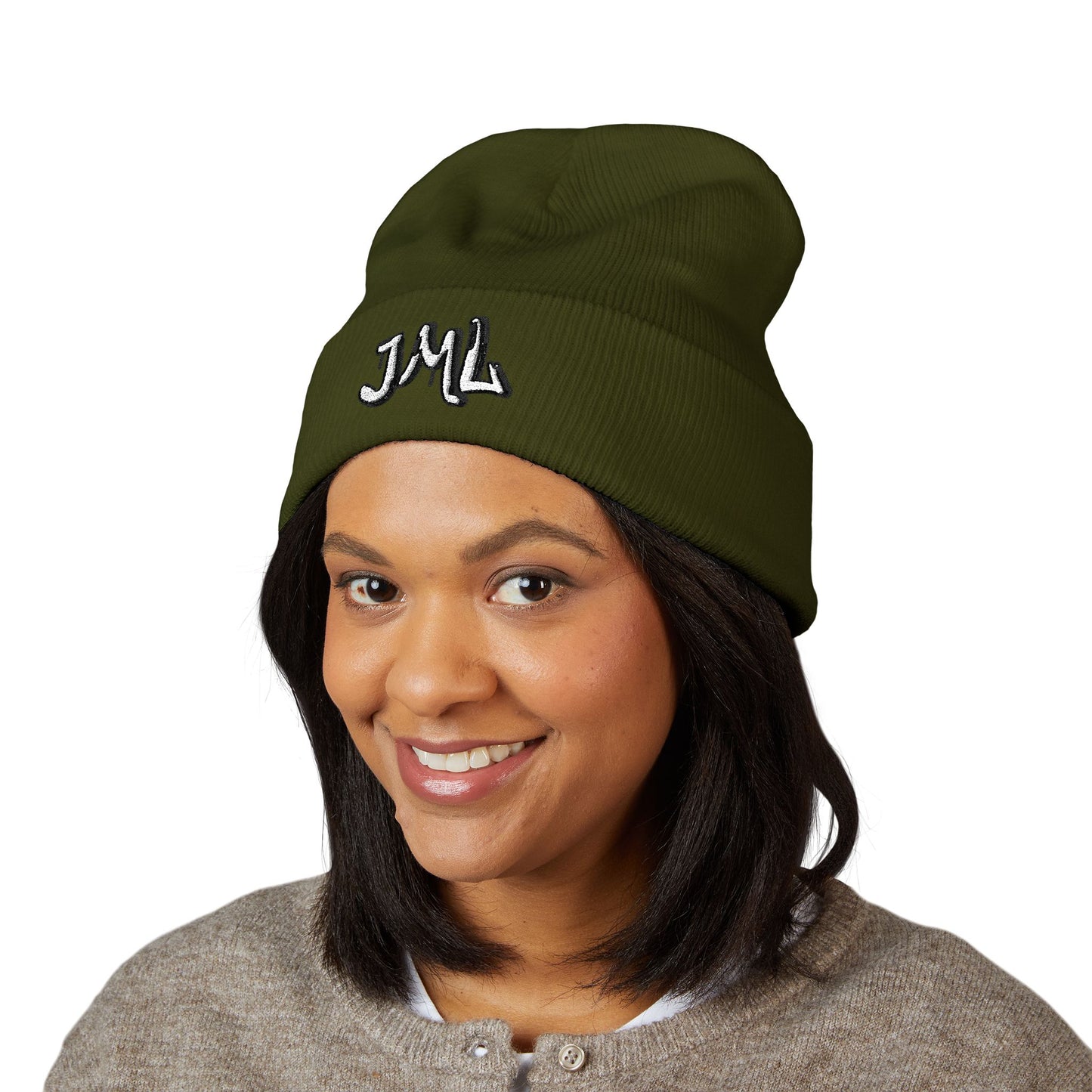Embroidered 'JML' Cuffed Beanie