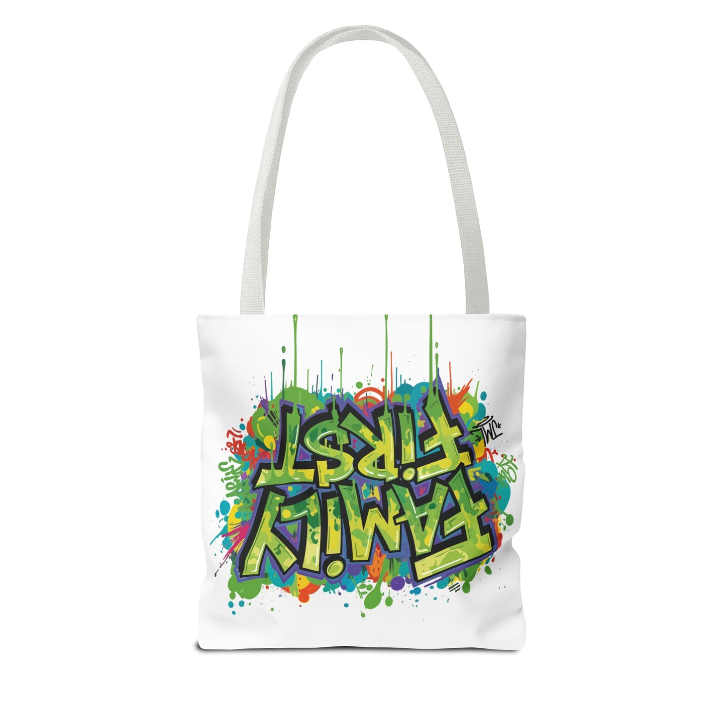Graffiti "Family First" Tote Bag — Personalized JML Street Art Tote