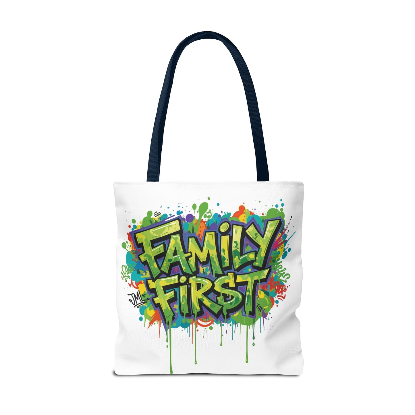 Graffiti "Family First" Tote Bag — Personalized JML Street Art Tote
