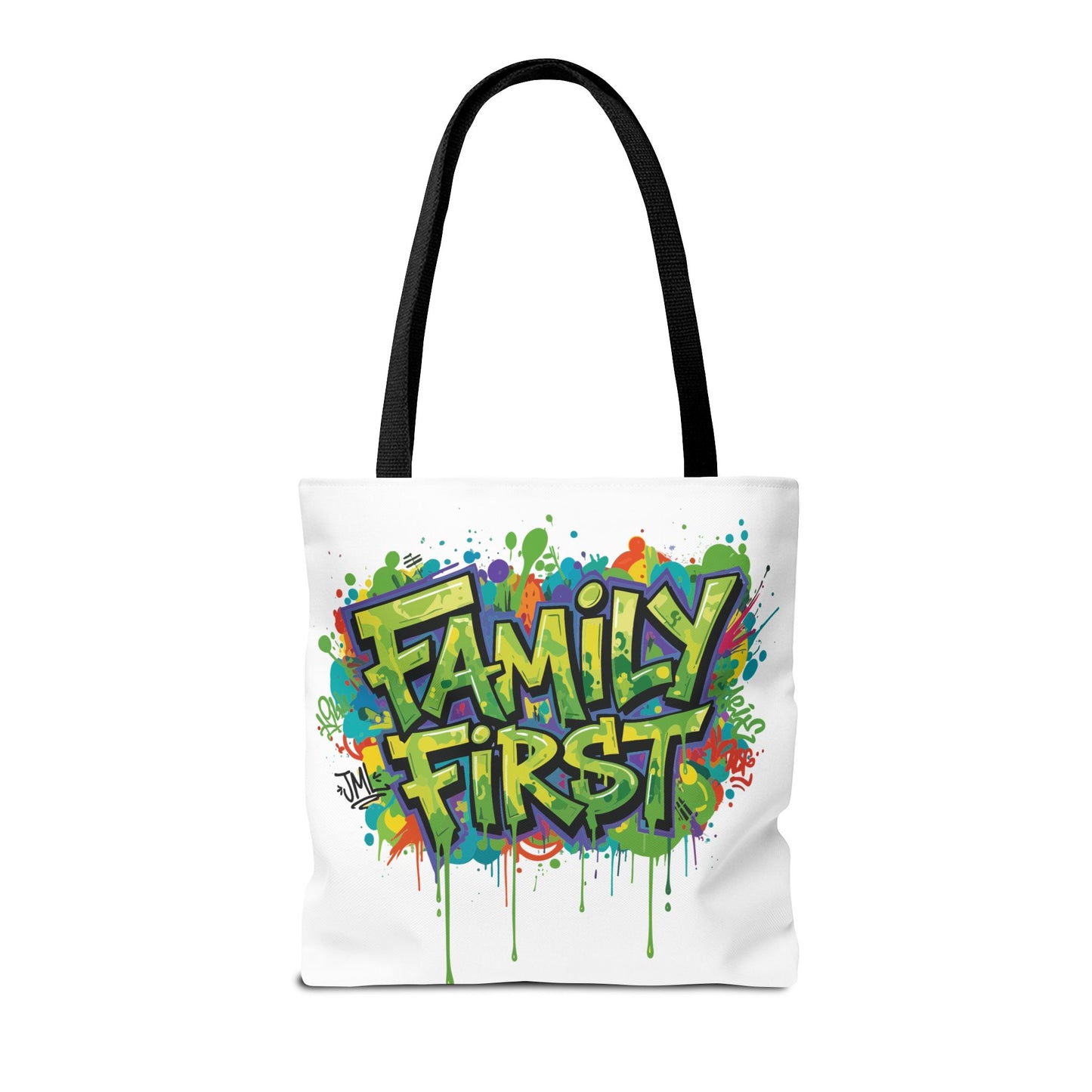 Graffiti "Family First" Tote Bag — Personalized JML Street Art Tote