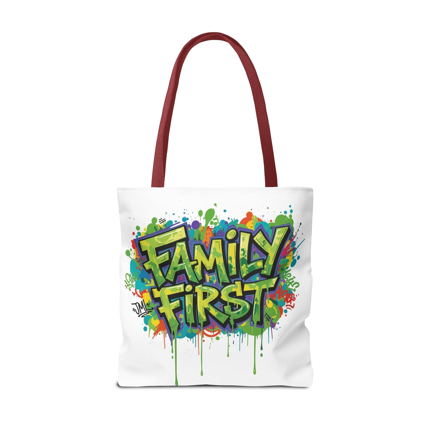 Graffiti "Family First" Tote Bag — Personalized JML Street Art Tote