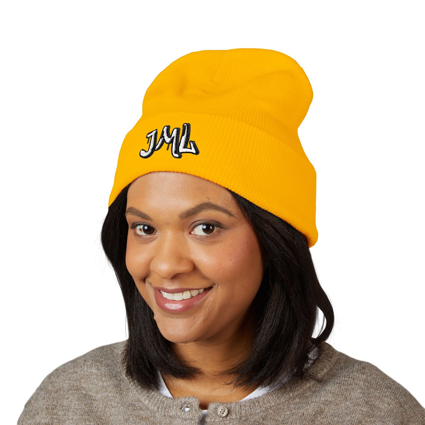 Embroidered 'JML' Cuffed Beanie