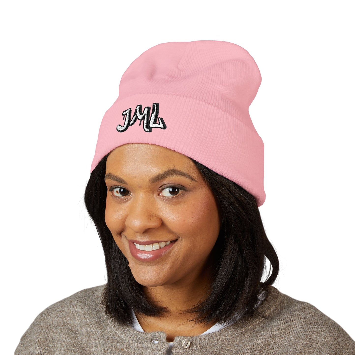 Embroidered 'JML' Cuffed Beanie