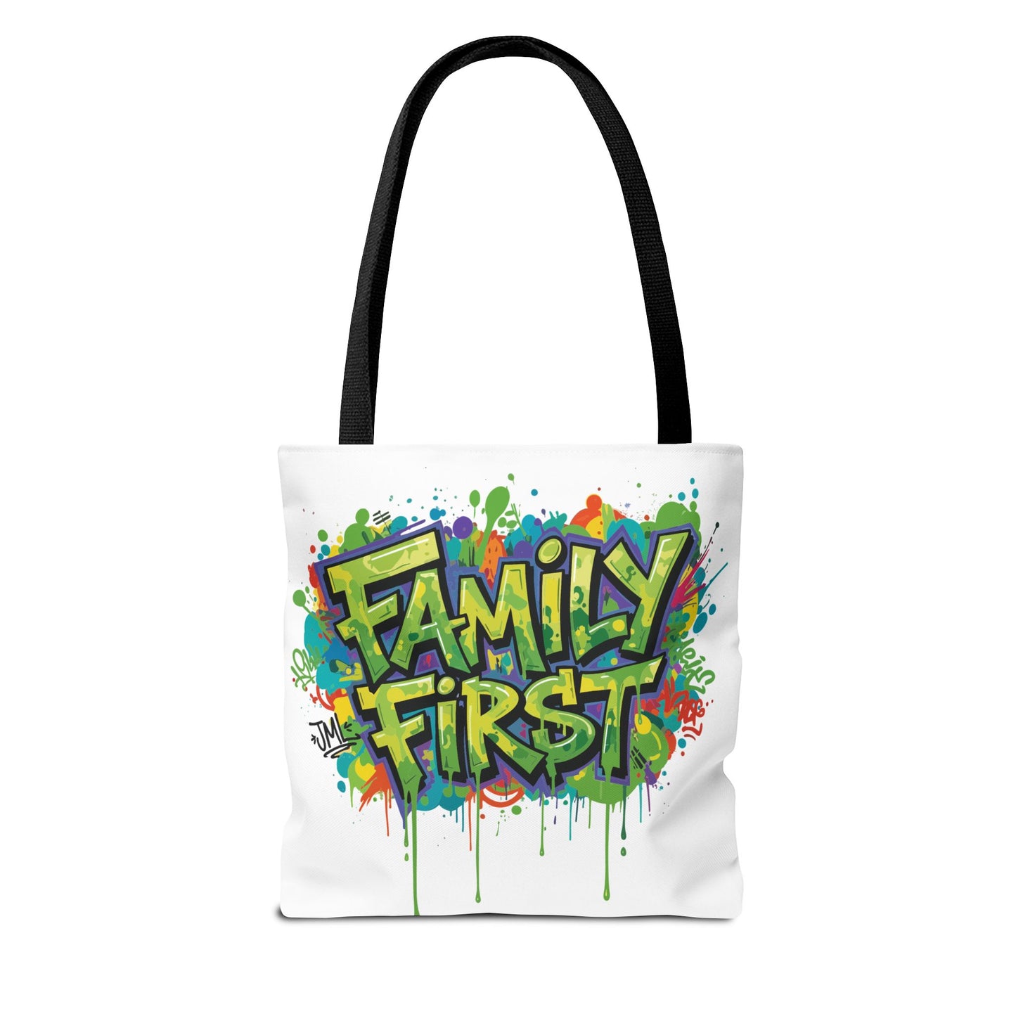 Graffiti "Family First" Tote Bag — Personalized JML Street Art Tote