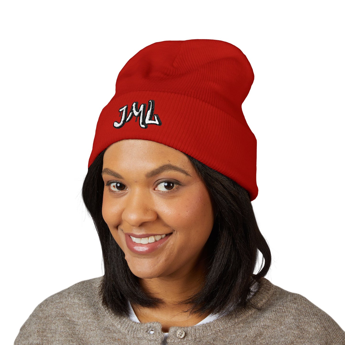 Embroidered 'JML' Cuffed Beanie