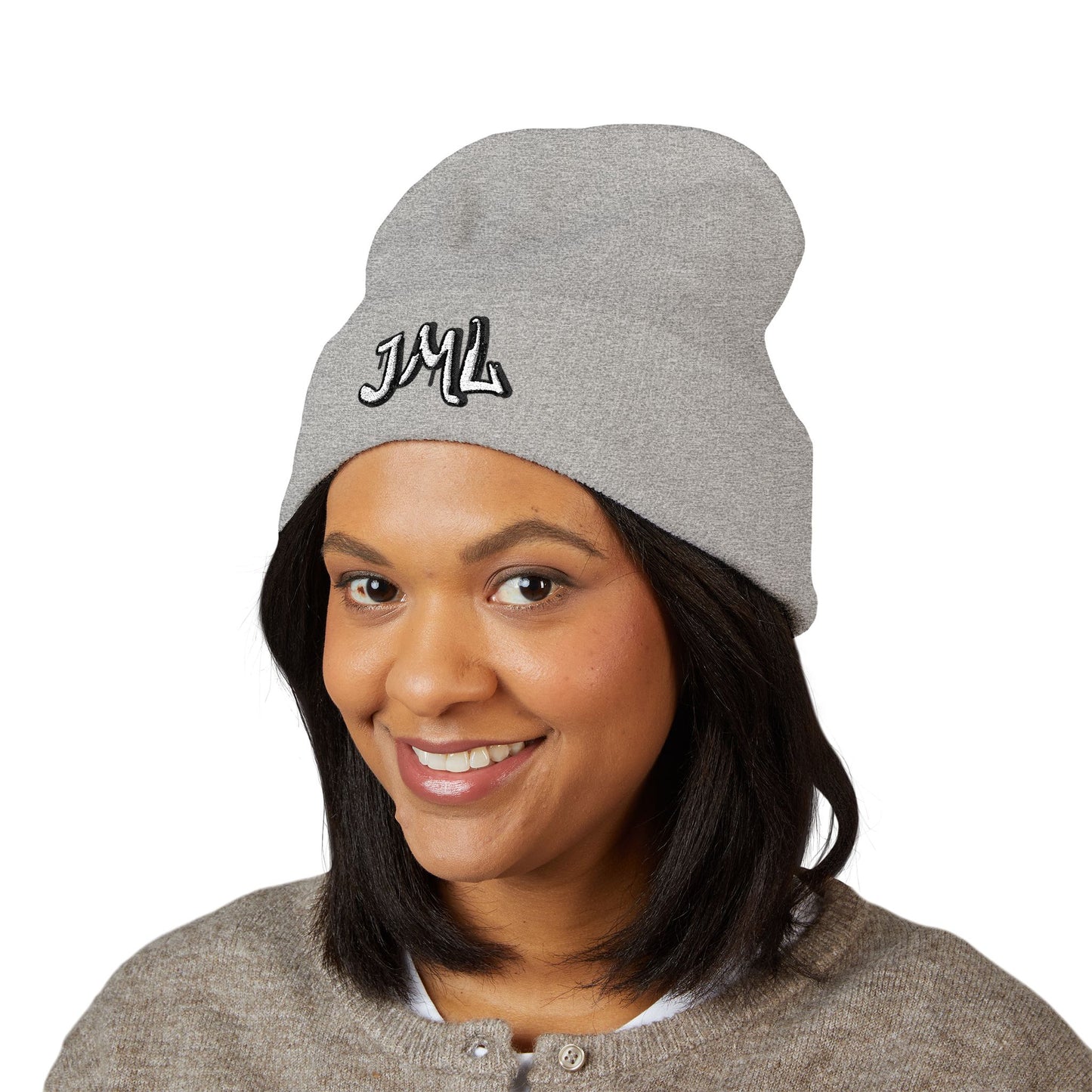 Embroidered 'JML' Cuffed Beanie