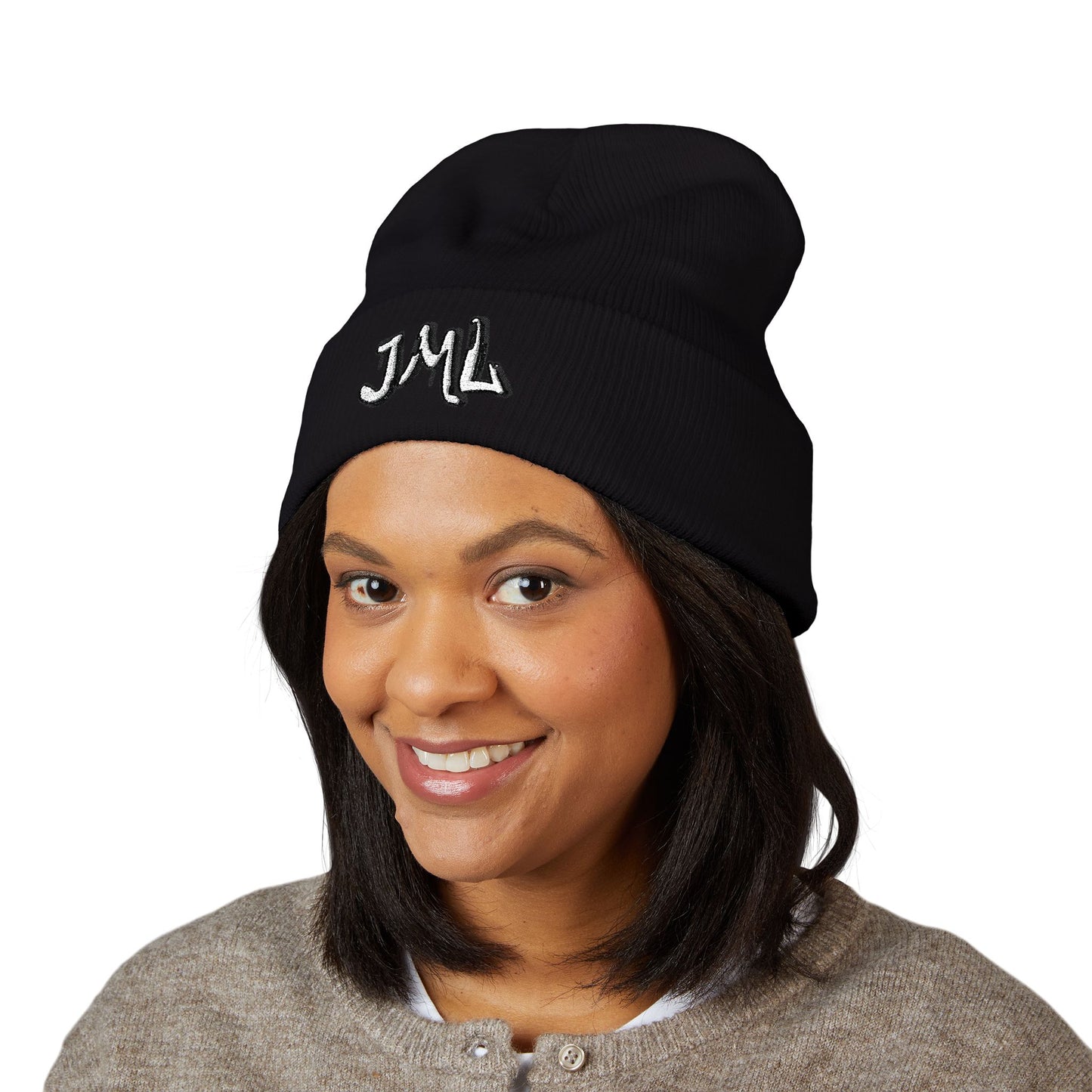 Embroidered 'JML' Cuffed Beanie
