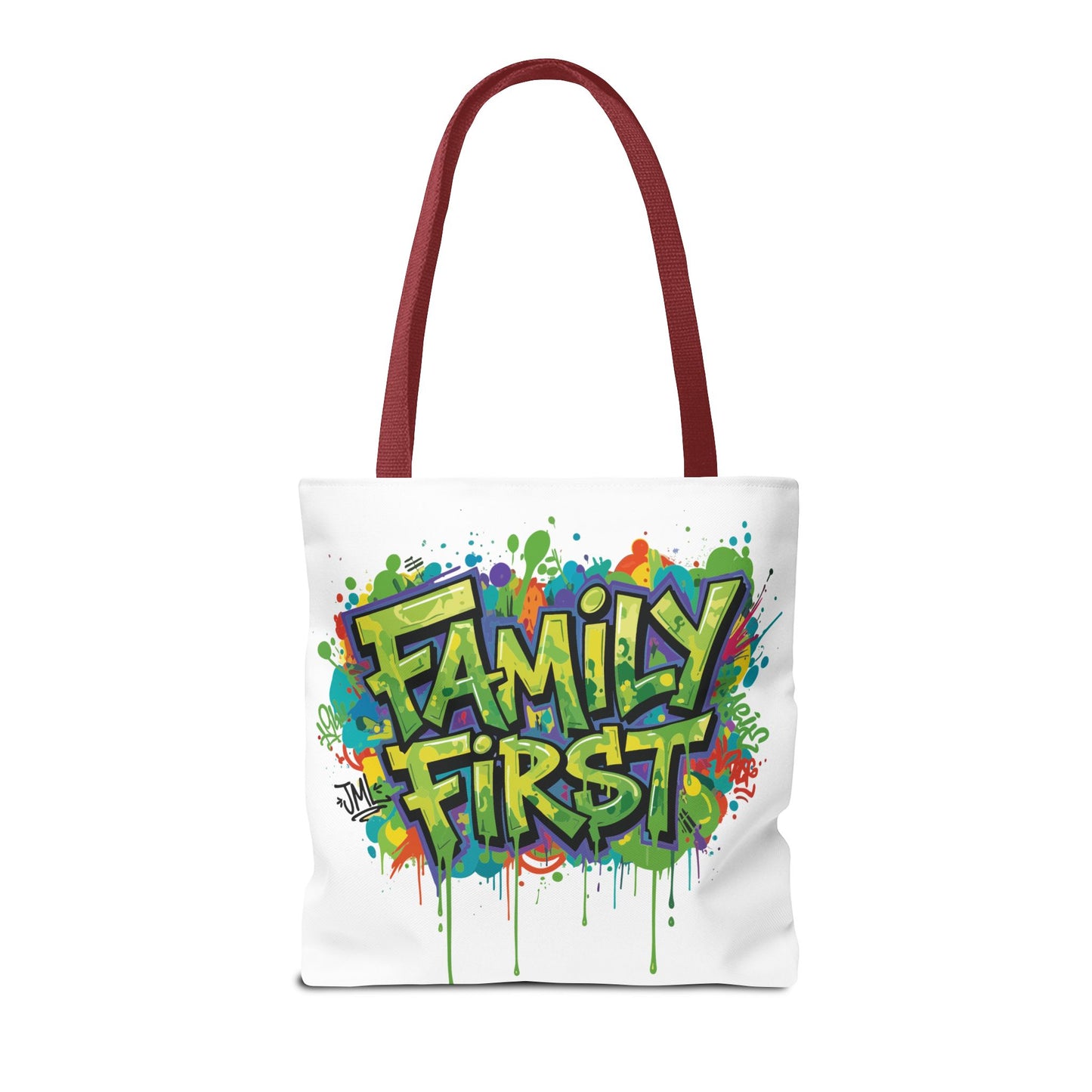 Graffiti "Family First" Tote Bag — Personalized JML Street Art Tote