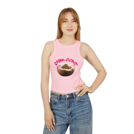 Women's "Canna Coconut" Micro Rib Racer Tank Top