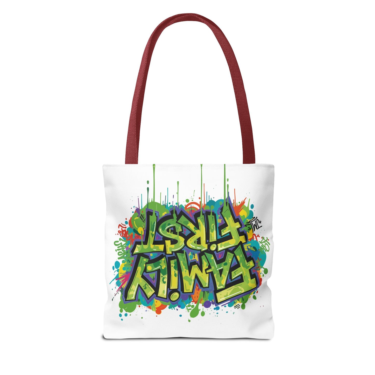 Graffiti "Family First" Tote Bag — Personalized JML Street Art Tote