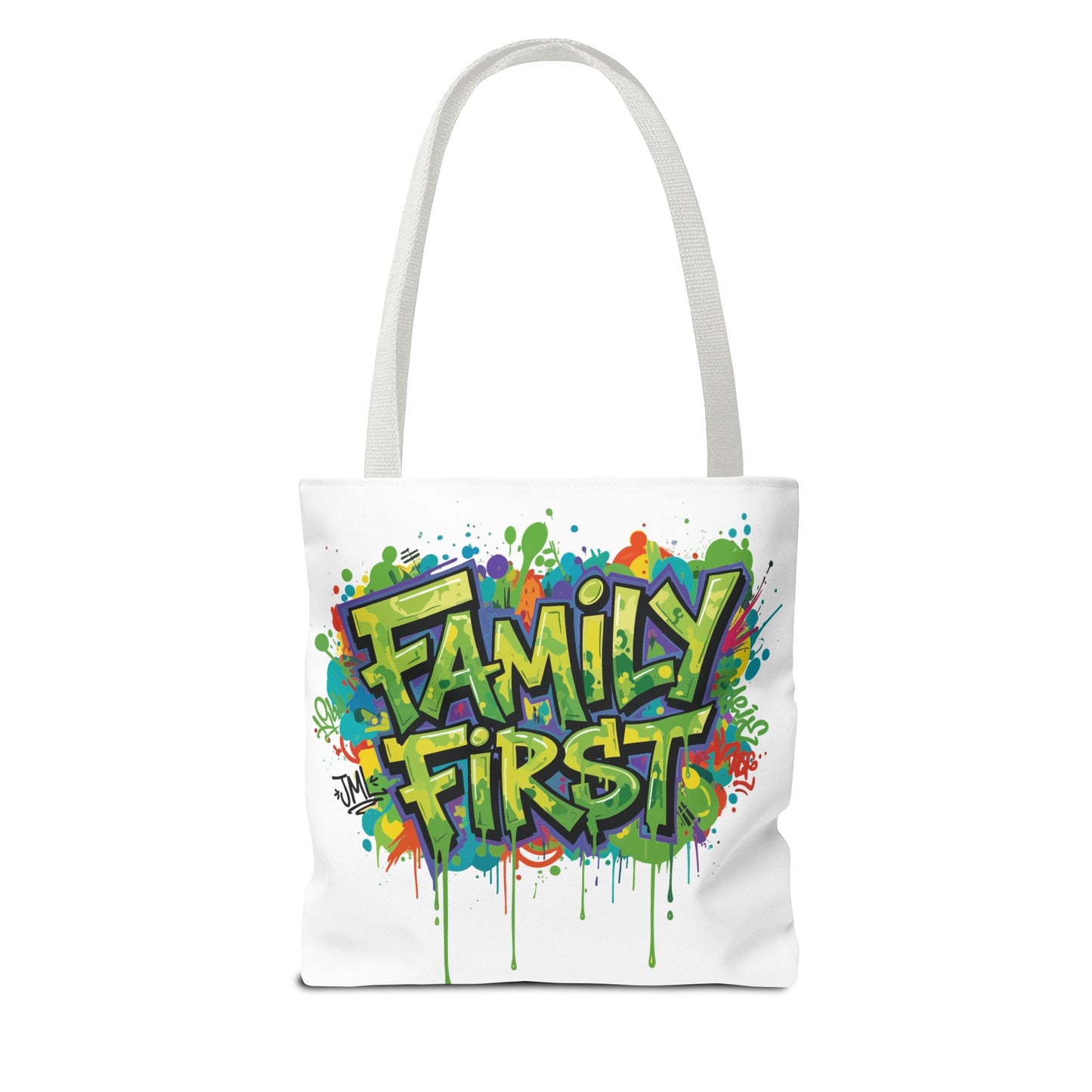 Graffiti "Family First" Tote Bag — Personalized JML Street Art Tote