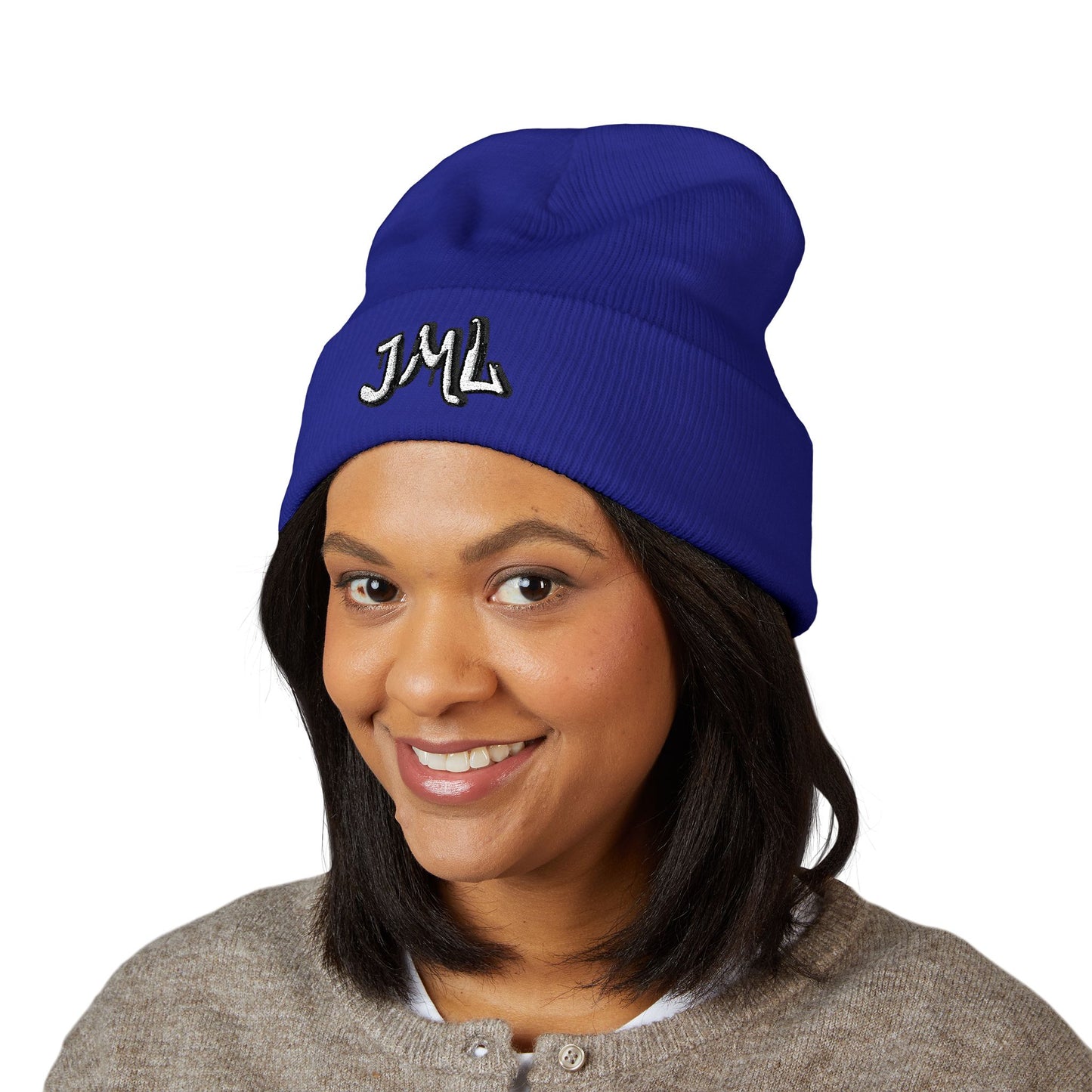 Embroidered 'JML' Cuffed Beanie