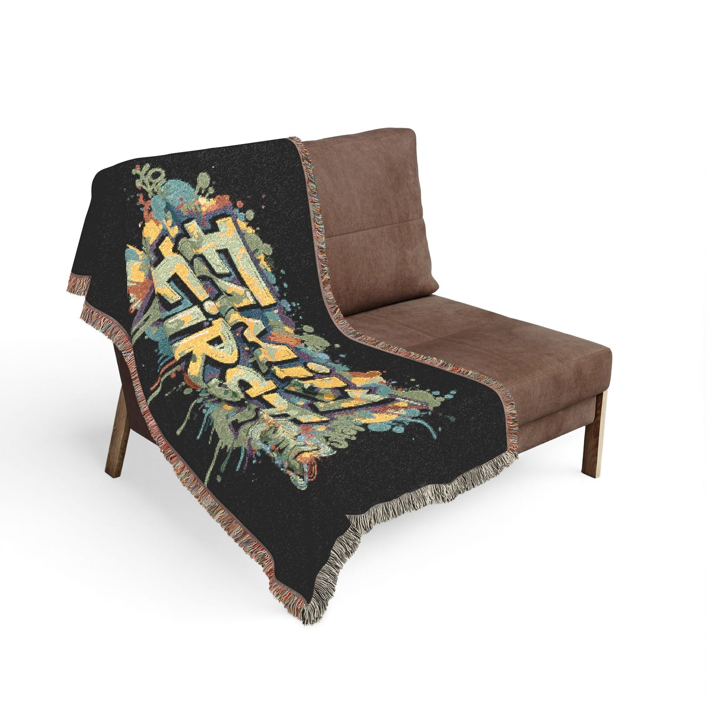 Family First Woven Blanket – Graffiti Street Art Throw