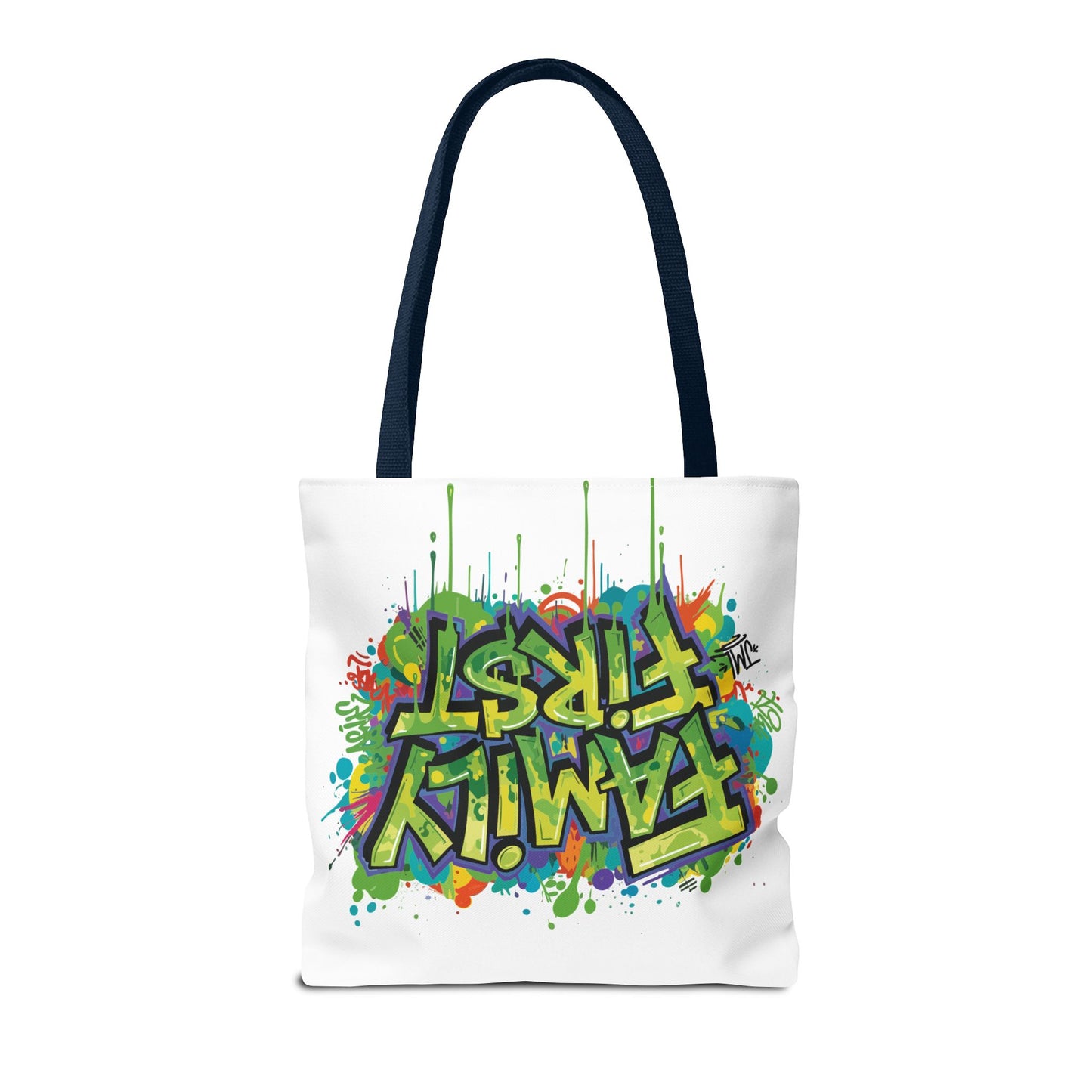 Graffiti "Family First" Tote Bag — Personalized JML Street Art Tote