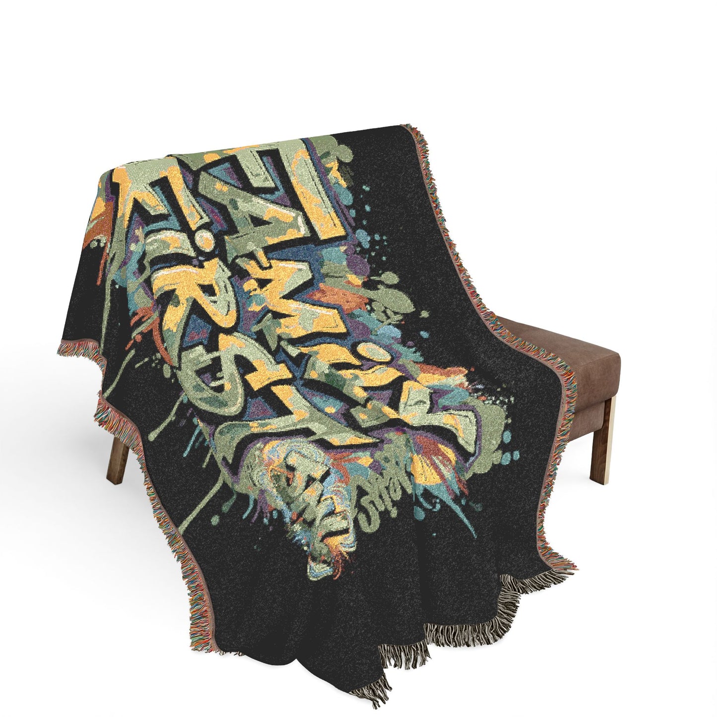 Family First Woven Blanket – Graffiti Street Art Throw