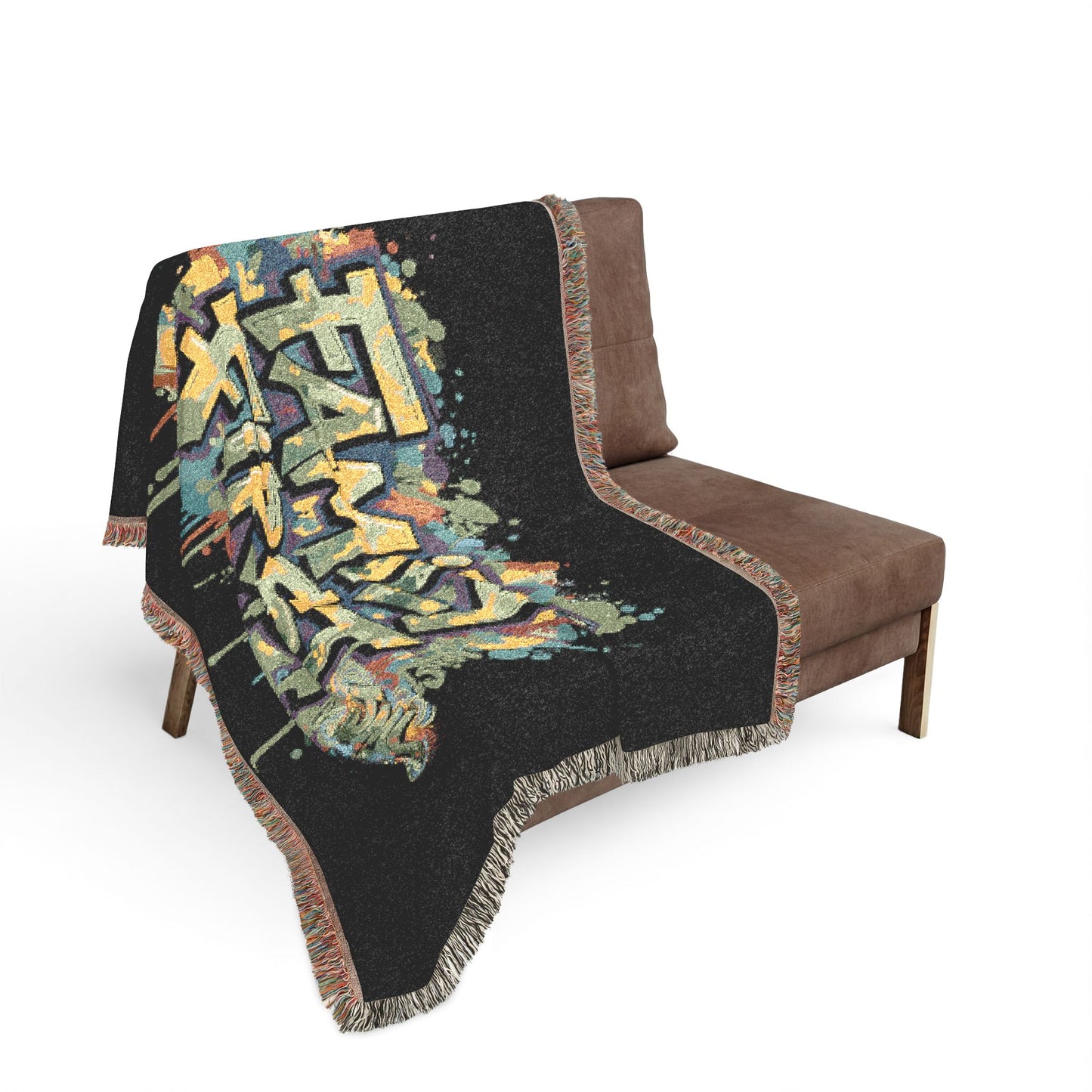 Family First Woven Blanket – Graffiti Street Art Throw