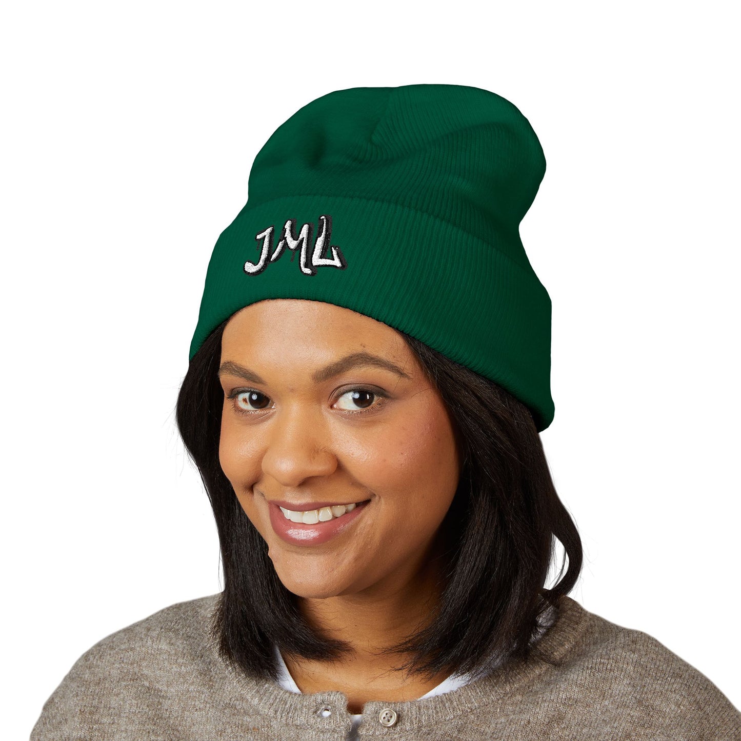 Embroidered 'JML' Cuffed Beanie